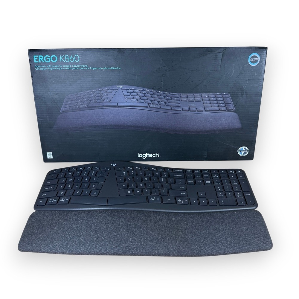 Logitech Ergo K860 Wireless Ergonomic Keyboard Black K860 YR0072 Bluetooth A+++